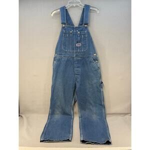 Big Smith Overalls Men's 34X32 Blue Carpenter Cargo Button Fly Farmer Work